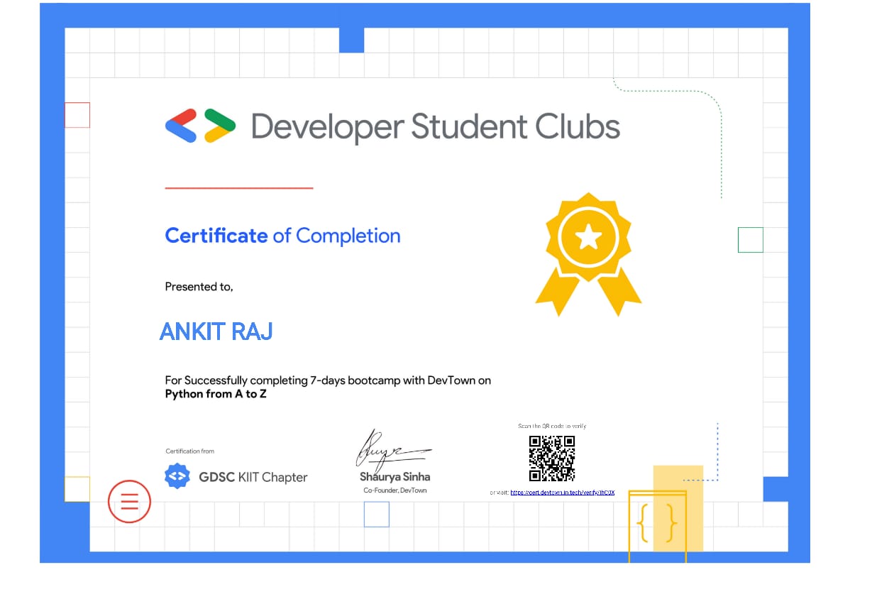 GDG Certificate