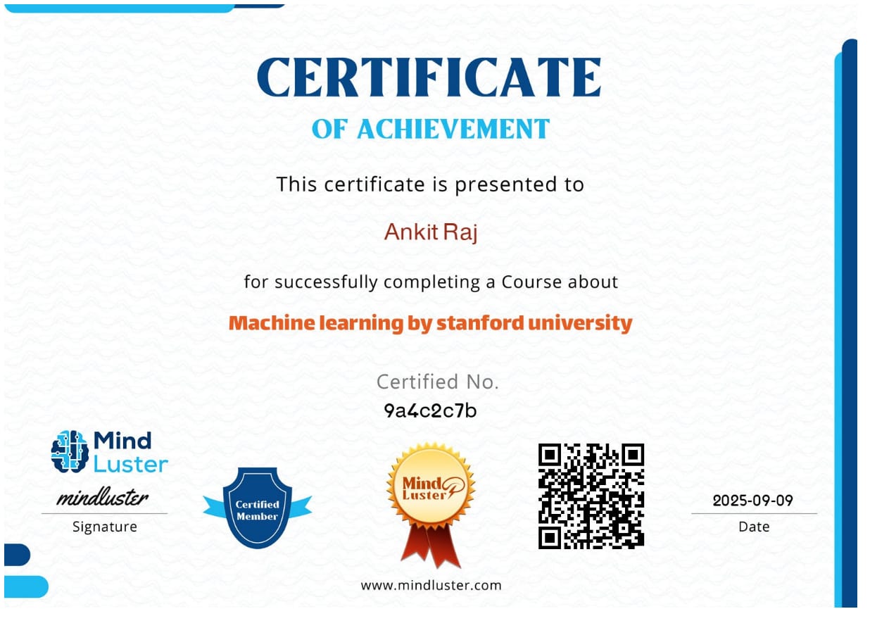 Machine Learning Certificate